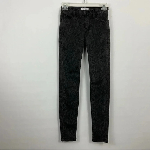 Frame‎ Le Skinny De Jeanne Snakeskin Print Jeans Size 25 - Picture 1 of 8